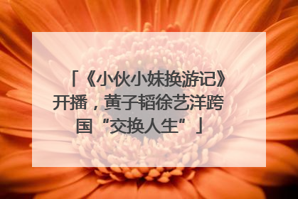 《小伙小妹换游记》开播，黄子韬徐艺洋跨国“交换人生”