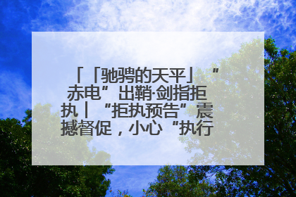 「驰骋的天平」“赤电”出鞘·剑指拒执︱“拒执预告”震撼督促，小心“执行”变“执刑”