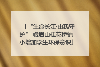 “生命长江·由我守护” 峨眉山桂花桥镇小增加学生环保意识