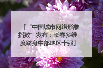“中国城市网络形象指数”发布：长春多维度跻身中部地区十强