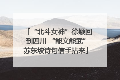 “北斗女神”徐颖回到四川 “能文能武”苏东坡诗句信手拈来