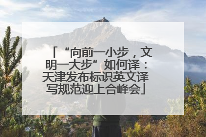 “向前一小步，文明一大步”如何译：天津发布标识英文译写规范迎上合峰会