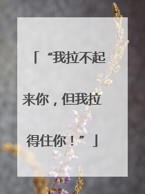 “我拉不起来你，但我拉得住你！”