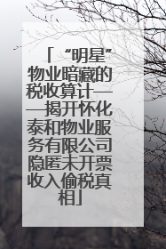“明星”物业暗藏的税收算计——揭开怀化泰和物业服务有限公司隐匿未开票收入偷税真相