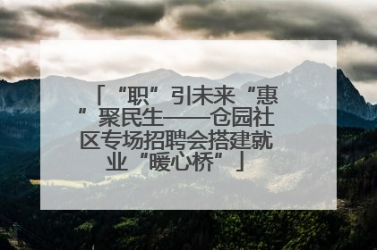 “职”引未来“惠”聚民生——仓园社区专场招聘会搭建就业“暖心桥”