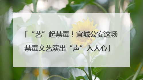 “艺”起禁毒！宜城公安这场禁毒文艺演出“声”入人心