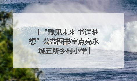 “豫见未来 书送梦想”公益图书室点亮永城五所乡村小学