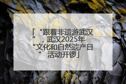 “跟着非遗游武汉”，武汉2025年“文化和自然遗产日” 活动开锣