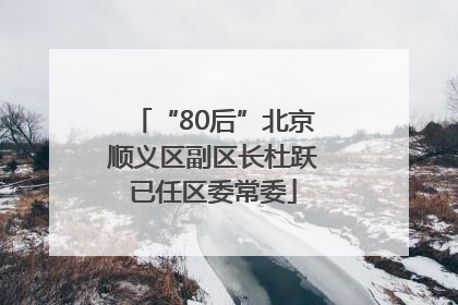 “80后”北京顺义区副区长杜跃已任区委常委