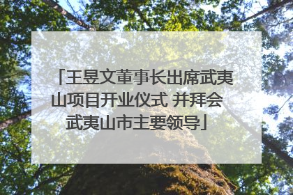 王昱文董事长出席武夷山项目开业仪式 并拜会武夷山市主要领导