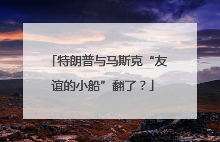 特朗普与马斯克“友谊的小船”翻了？