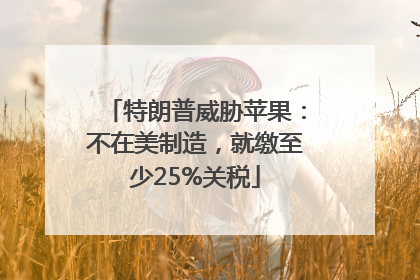 特朗普威胁苹果：不在美制造，就缴至少25%关税