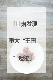 甘肃发现重大“王国”遗迹