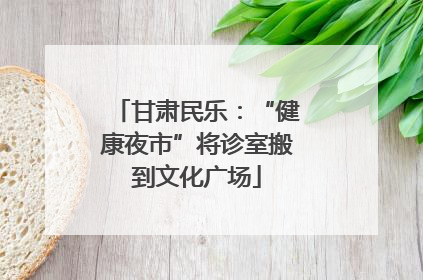 甘肃民乐：“健康夜市”将诊室搬到文化广场