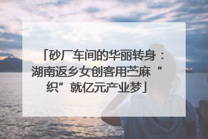 砂厂车间的华丽转身：湖南返乡女创客用苎麻“织”就亿元产业梦