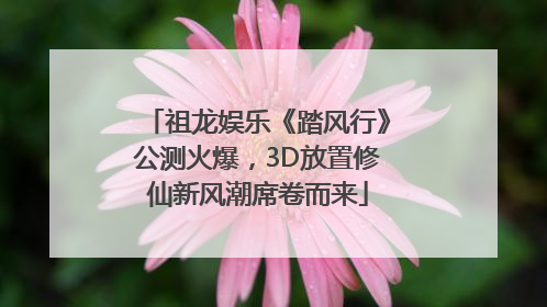 祖龙娱乐《踏风行》公测火爆，3D放置修仙新风潮席卷而来