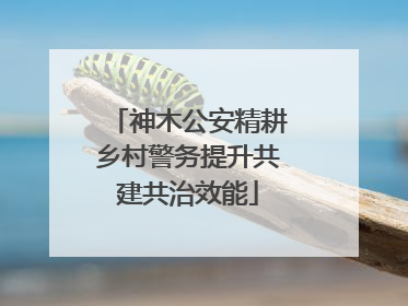 神木公安精耕乡村警务提升共建共治效能