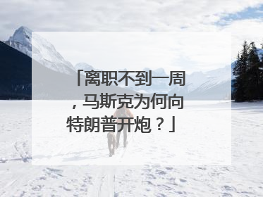 离职不到一周，马斯克为何向特朗普开炮？