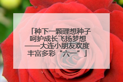种下一颗理想种子 呵护成长飞扬梦想——大连小朋友欢度丰富多彩“六一”