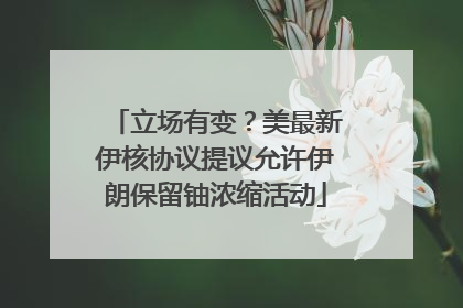 立场有变？美最新伊核协议提议允许伊朗保留铀浓缩活动