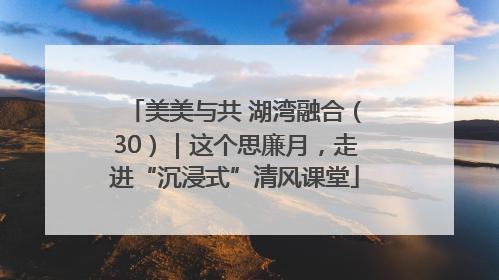 美美与共 湖湾融合（30）｜这个思廉月，走进“沉浸式”清风课堂