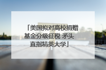 美国拟对高校捐赠基金分级征税 矛头直指精英大学