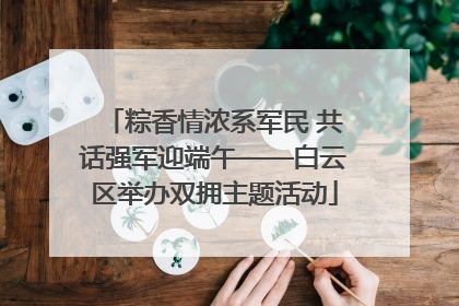 粽香情浓系军民 共话强军迎端午——白云区举办双拥主题活动