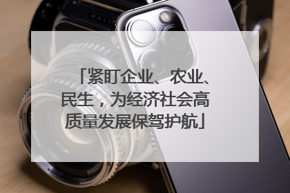 紧盯企业、农业、民生，为经济社会高质量发展保驾护航