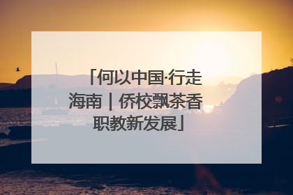 何以中国·行走海南｜侨校飘茶香 职教新发展