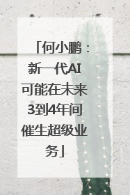 何小鹏：新一代AI可能在未来3到4年间催生超级业务