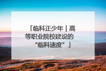 临科正少年｜高等职业院校建设的“临科速度”