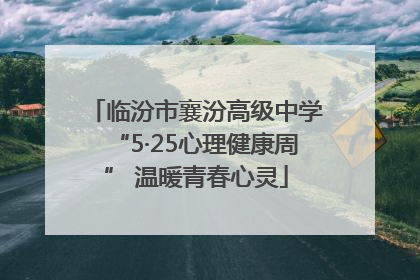 临汾市襄汾高级中学“5·25心理健康周” 温暖青春心灵