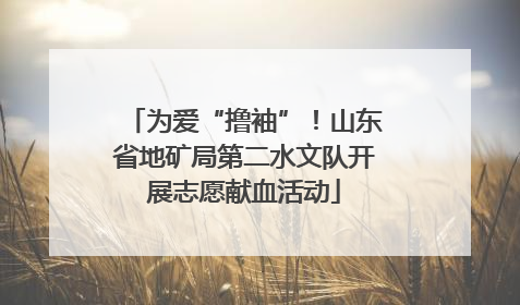 为爱“撸袖”！山东省地矿局第二水文队开展志愿献血活动