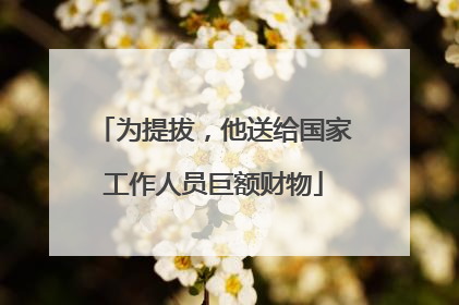 为提拔，他送给国家工作人员巨额财物