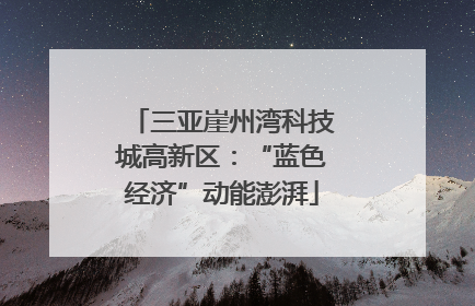 三亚崖州湾科技城高新区：“蓝色经济”动能澎湃
