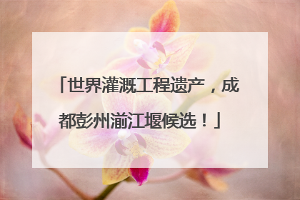 世界灌溉工程遗产，成都彭州湔江堰候选！
