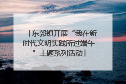 东郭镇开展“我在新时代文明实践所过端午”主题系列活动