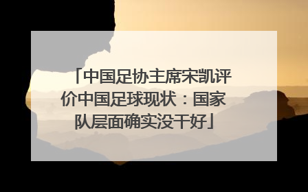 中国足协主席宋凯评价中国足球现状：国家队层面确实没干好