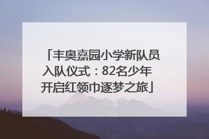 丰奥嘉园小学新队员入队仪式：82名少年开启红领巾逐梦之旅