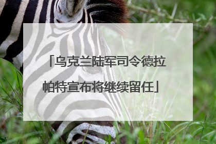 乌克兰陆军司令德拉帕特宣布将继续留任