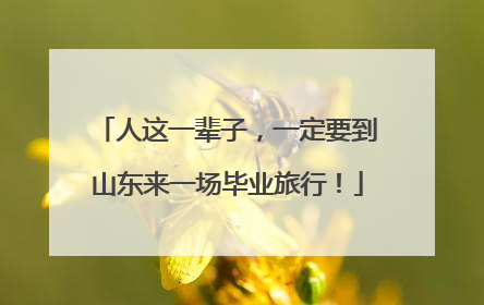 人这一辈子，一定要到山东来一场毕业旅行！