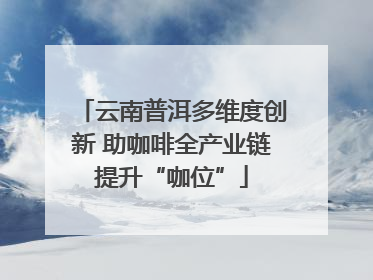 云南普洱多维度创新 助咖啡全产业链提升“咖位”