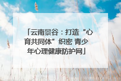 云南景谷：打造“心育共同体”织密 青少年心理健康防护网