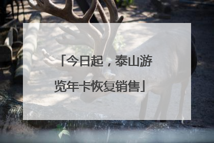 今日起，泰山游览年卡恢复销售