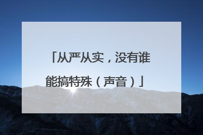 从严从实，没有谁能搞特殊（声音）