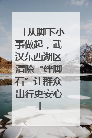 从脚下小事做起，武汉东西湖区清除“绊脚石”让群众出行更安心