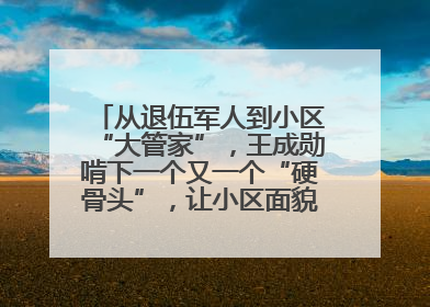 从退伍军人到小区“大管家”，王成勋啃下一个又一个“硬骨头”，让小区面貌焕然一新