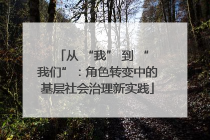 从 “我” 到 “我们”：角色转变中的基层社会治理新实践