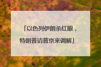 以色列伊朗杀红眼，特朗普请普京来调解