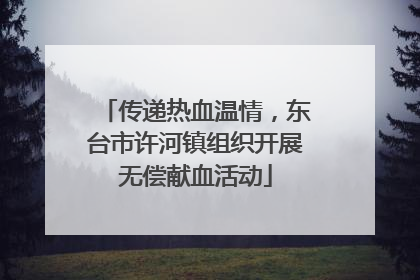 传递热血温情，东台市许河镇组织开展无偿献血活动
